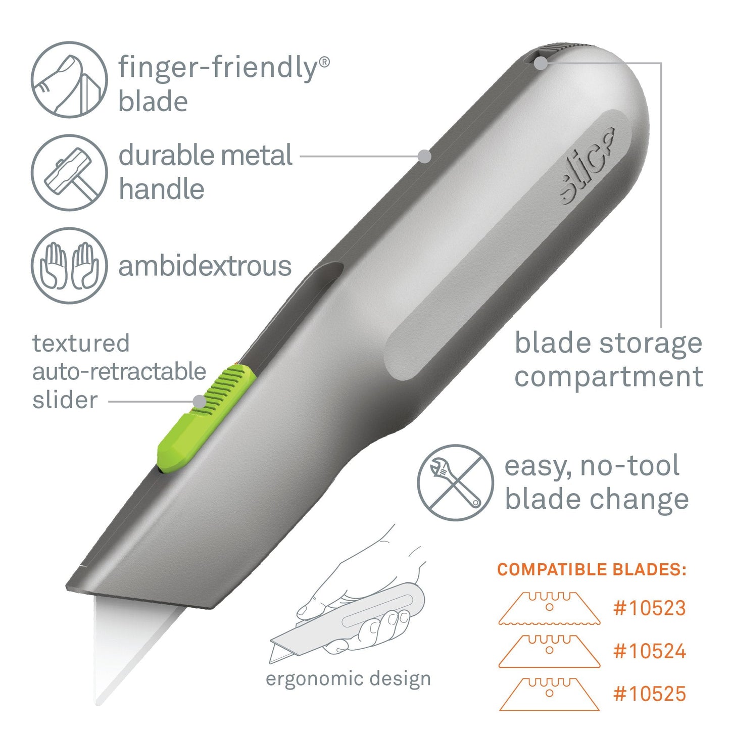 Auto-Retractable Metal-Handle Utility Knife