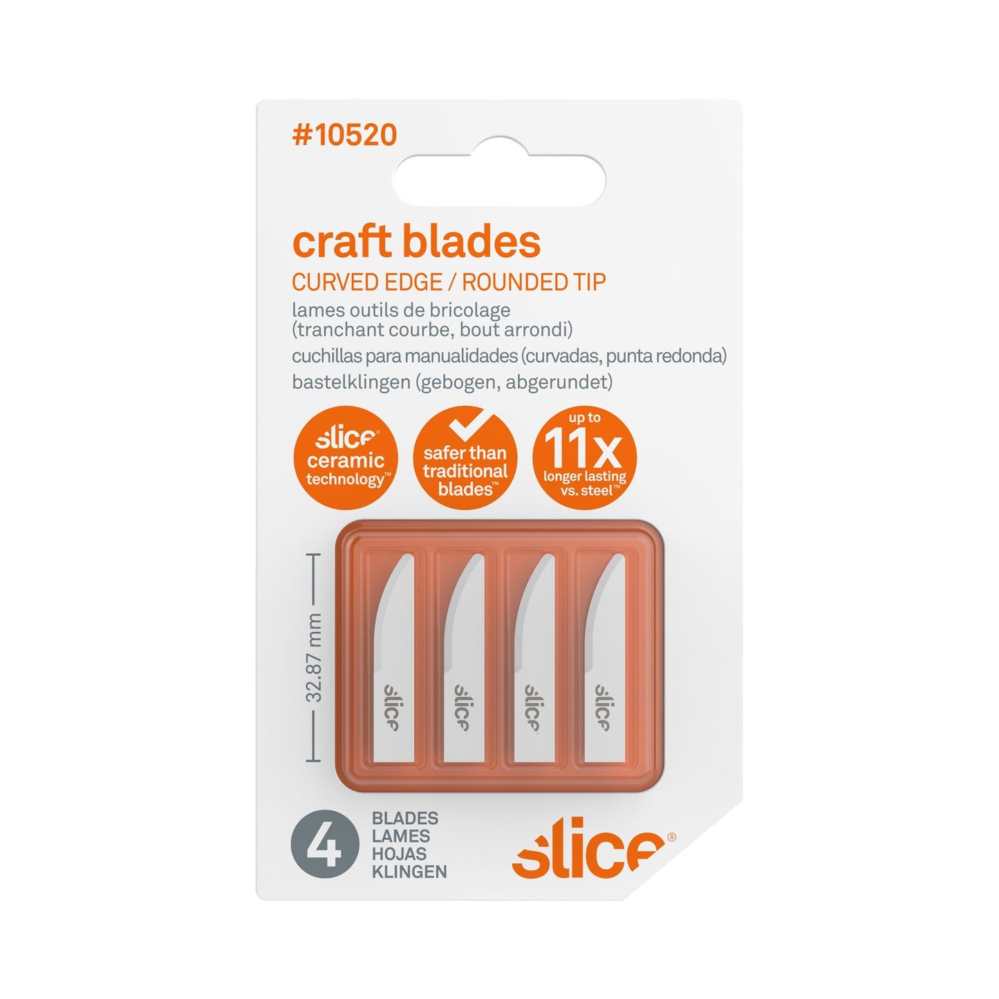 Craft Blades (Curved Edge, Rounded Tip)